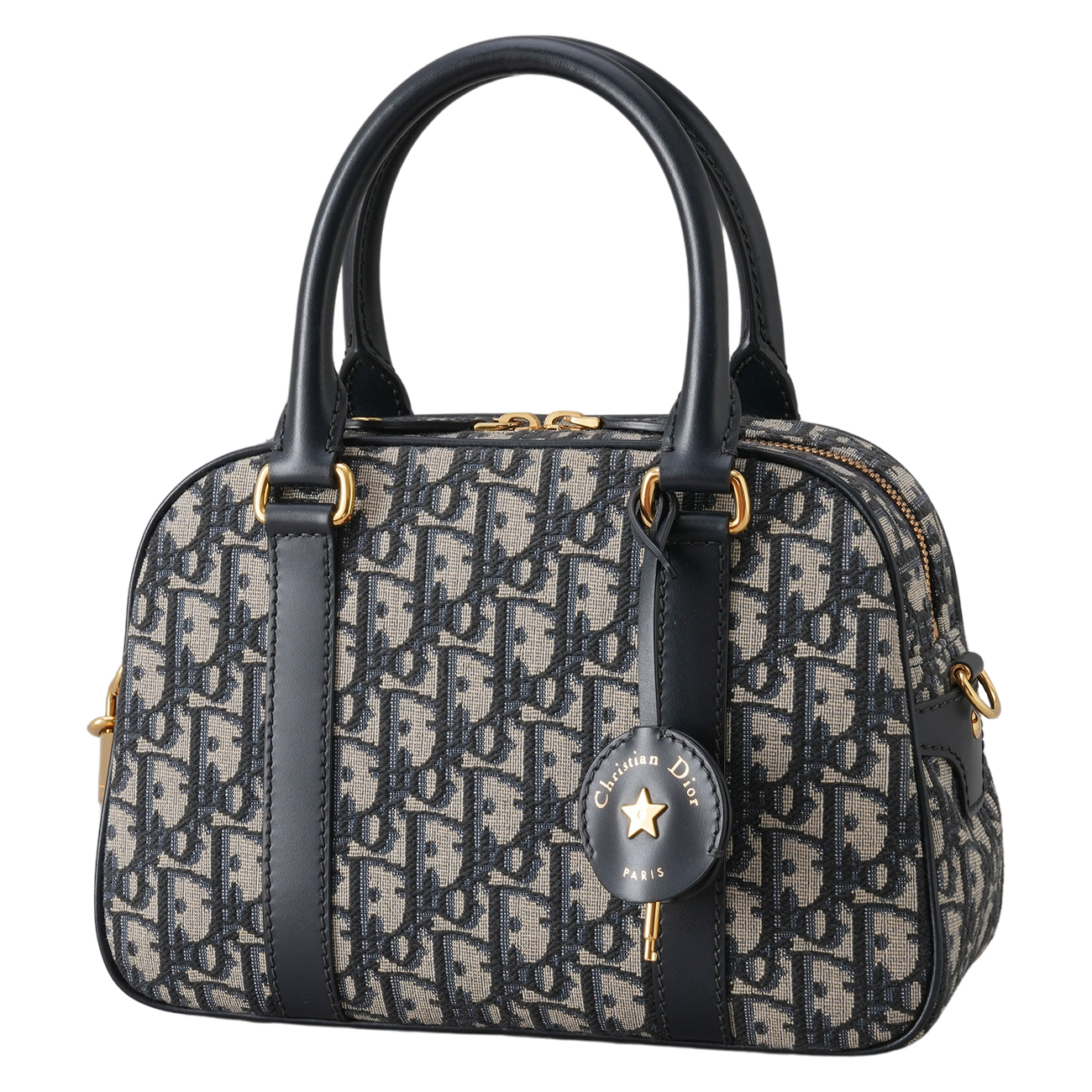 CHRISTIAN DIOR(USED)디올 오블리크 D VIBE 볼링 미디움 백